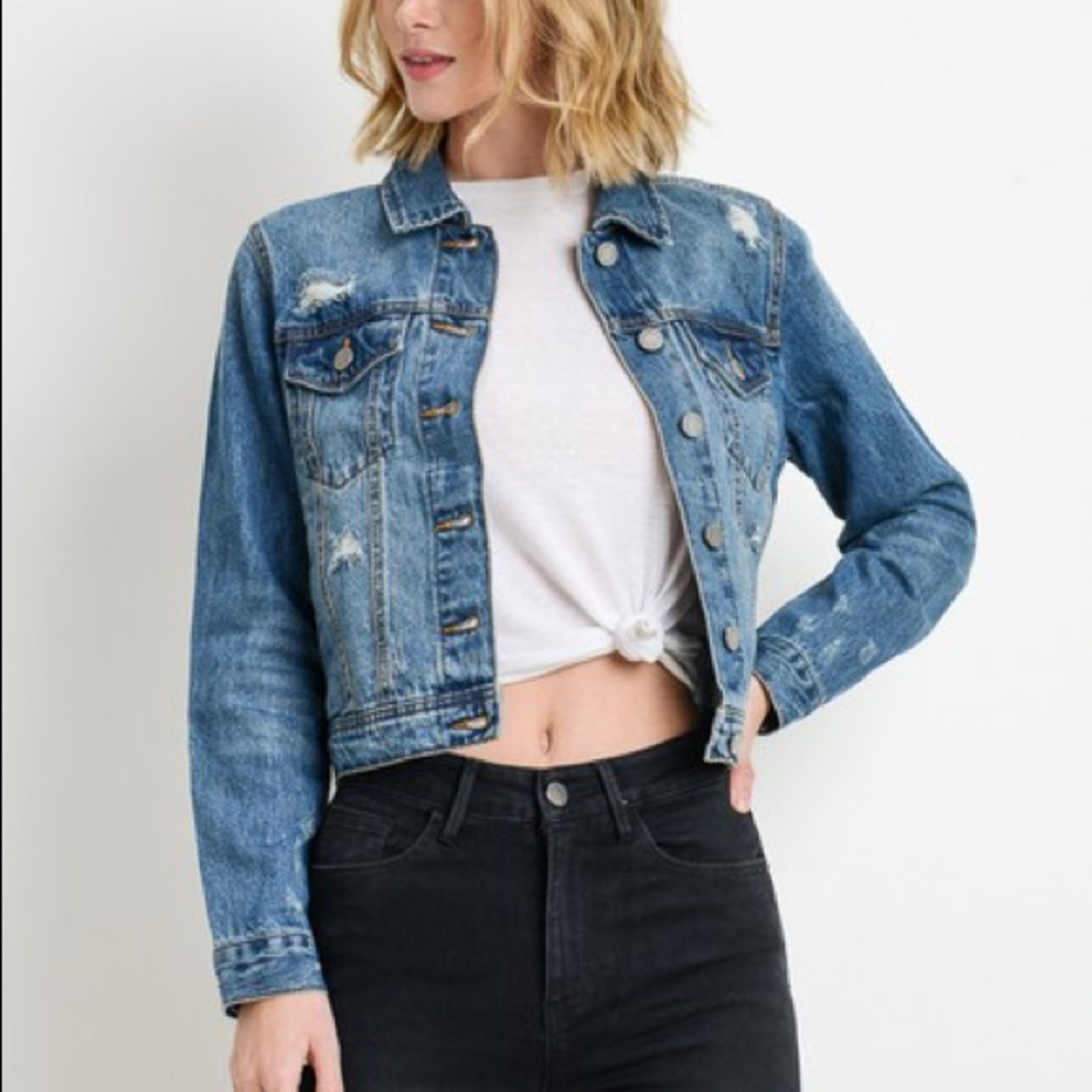 Medium distressed jean jacket